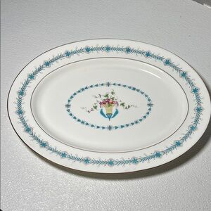 Vintage 1940's Coalport "Queen Elizabeth" Lg Oval Platter 15".Gold Accents.